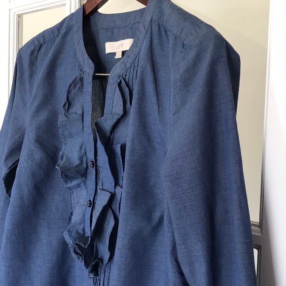 LOFT Ruffle-Neck Blouse - Picture 5 of 8